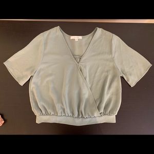 Sage colored cross tie top